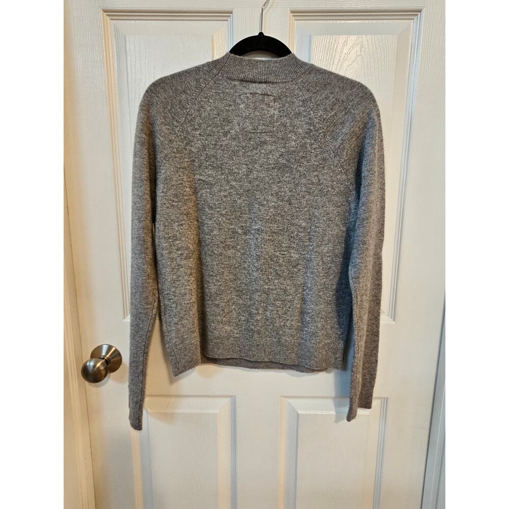 Hollister 100% Cashmere Sweater Womens Medium Gray Mock Neck Raglan Sleeve Soft - Picture 2 of 10